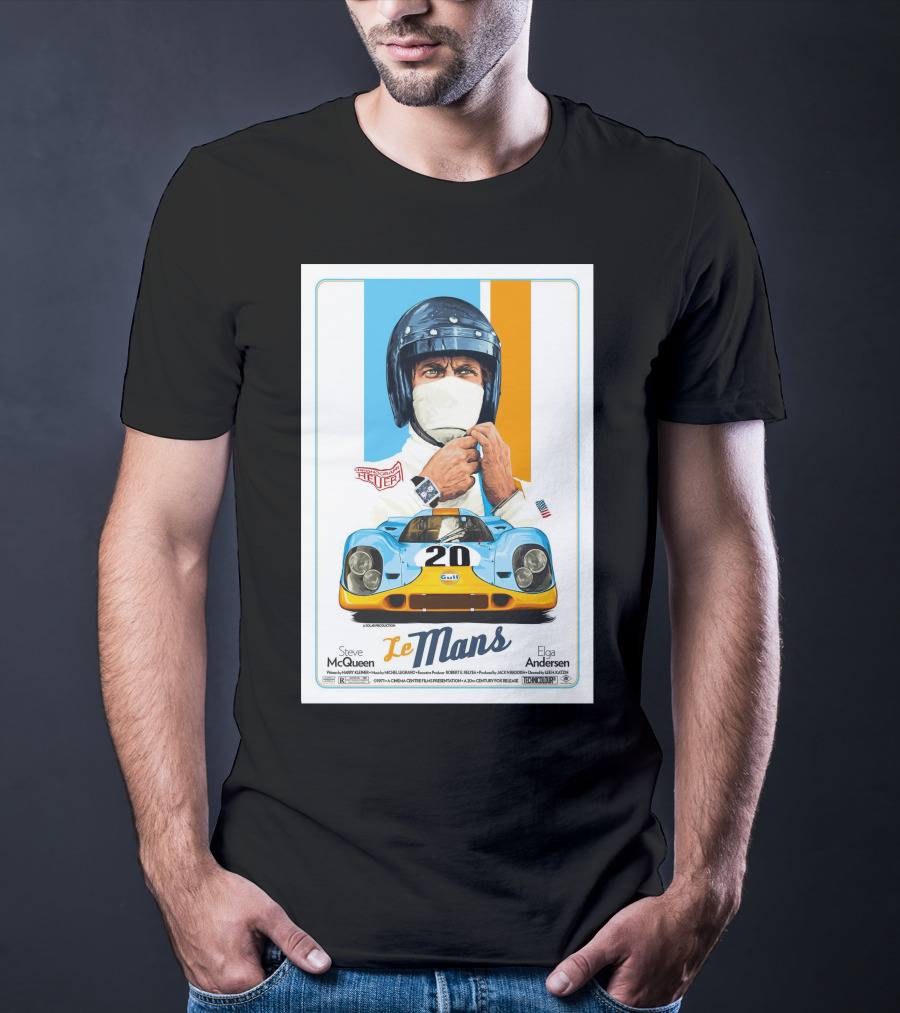 Steve Mcqueen Le Mans Gulf Driver 20 Elga Andersen T-Shirt