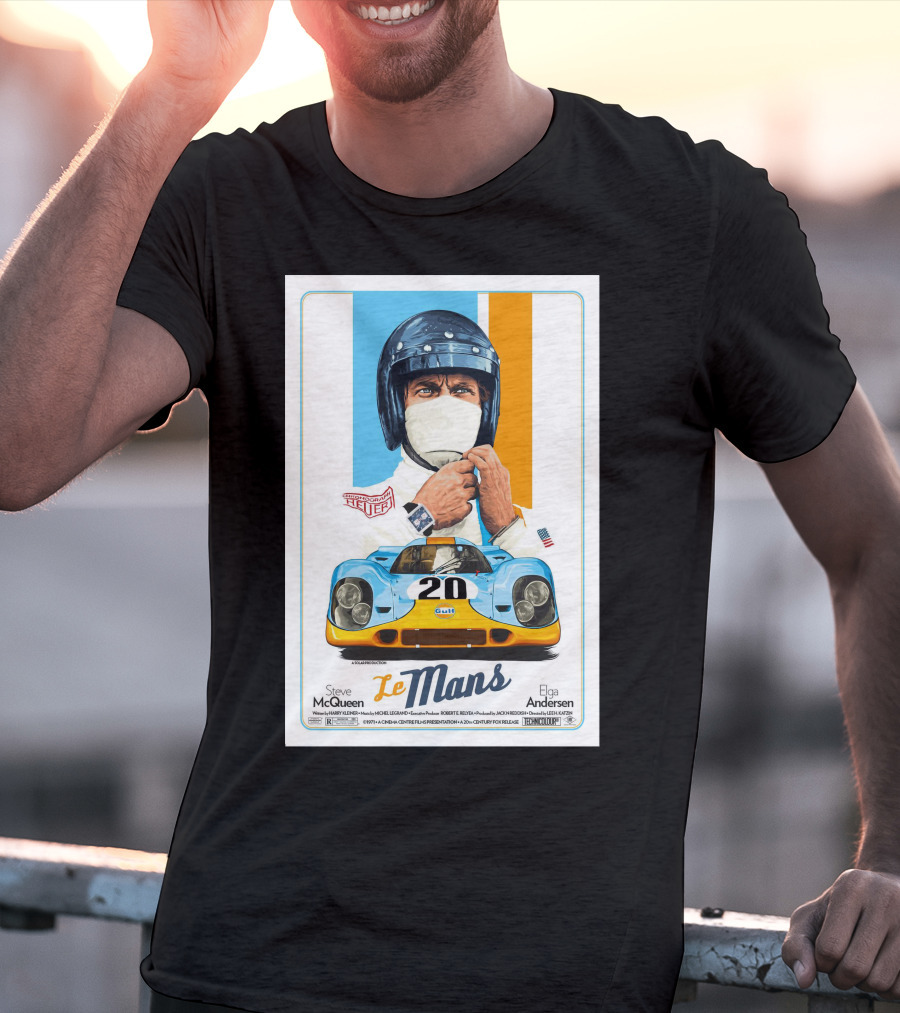Steve Mcqueen Le Mans Gulf Driver 20 Elga Andersen T-Shirt