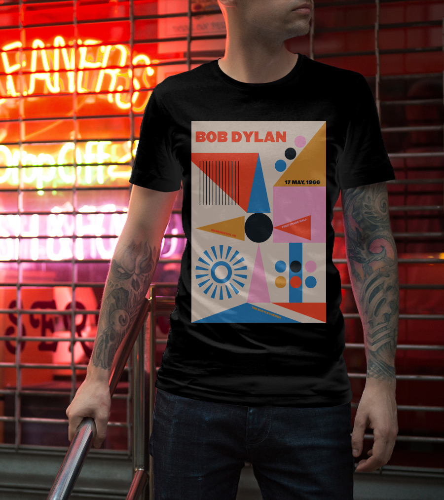 Bob Dylan Manchester Free Trade Hall 17 May 1966 Colorful Geometric T-Shirt