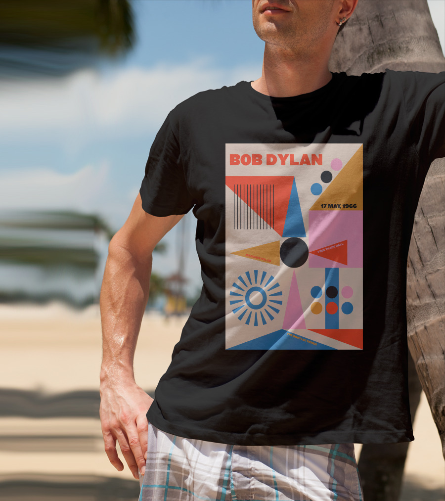 Bob Dylan Manchester Free Trade Hall 17 May 1966 Colorful Geometric T-Shirt