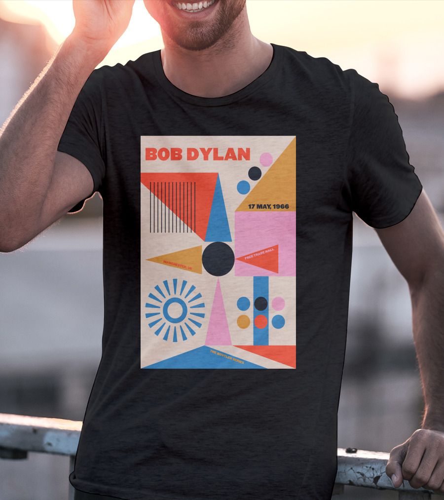 Bob Dylan Manchester Free Trade Hall 17 May 1966 Colorful Geometric T-Shirt