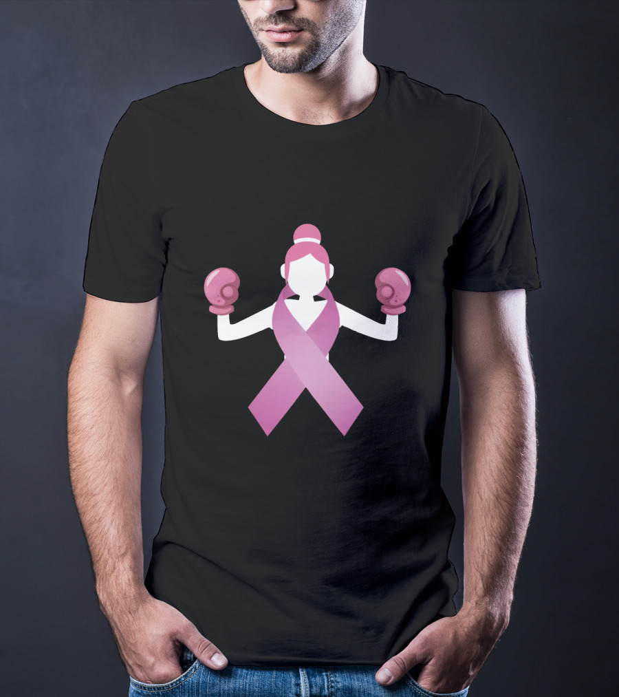 Breast Cancer Awareness Pink Ribbon Boxing Gloves Empowerment T-Shirt