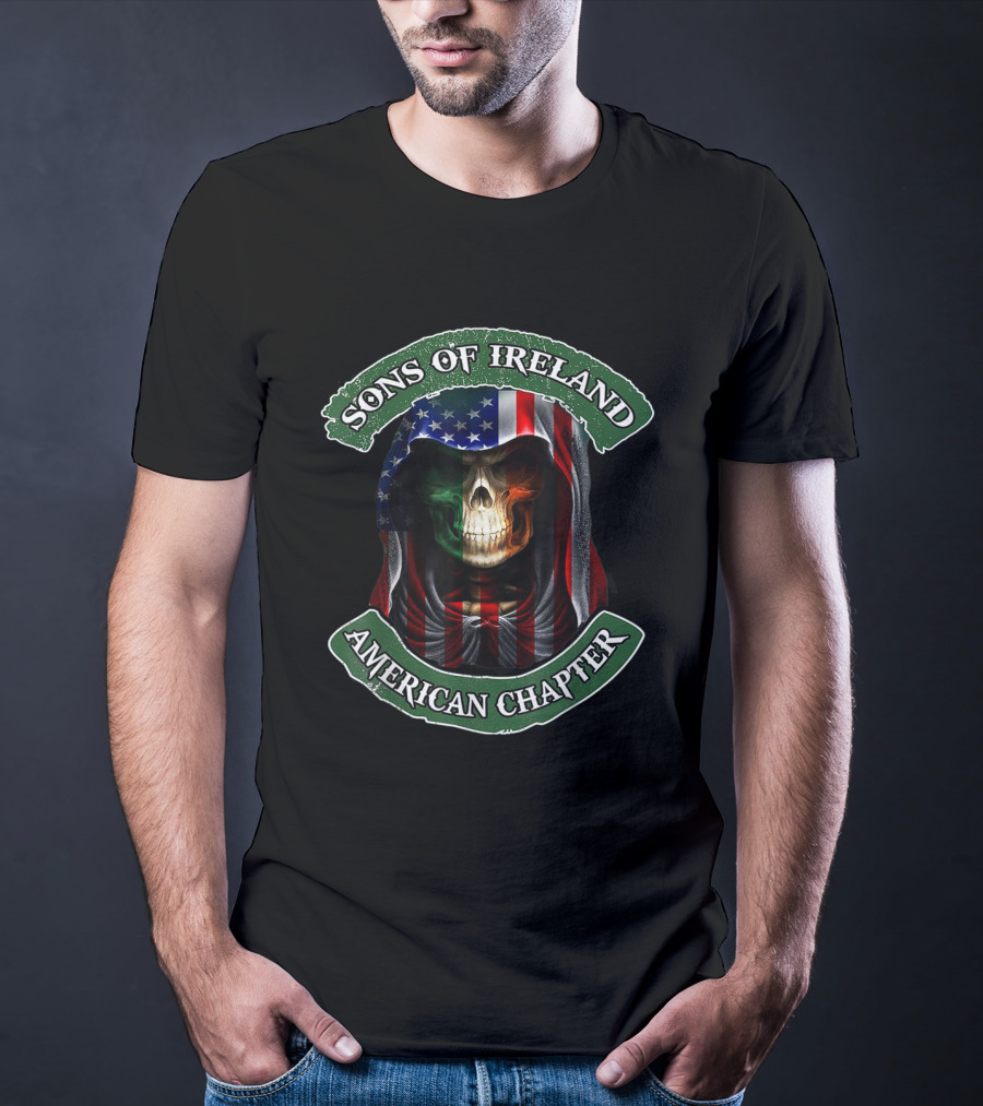 Sons Of Ireland Skull Hood American Chapter T-Shirt