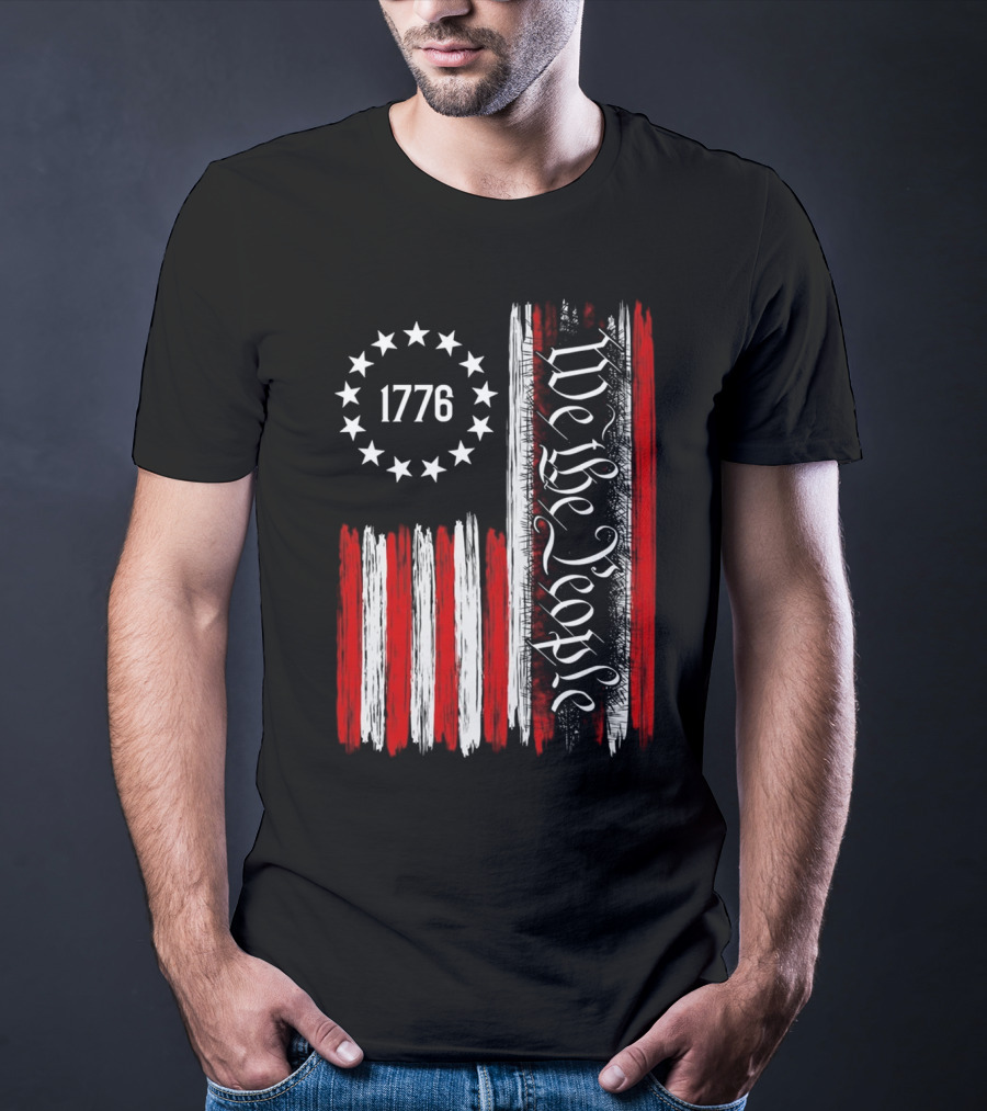 We The People 1776 American Patriotic Flag Stars Stripes T-Shirt
