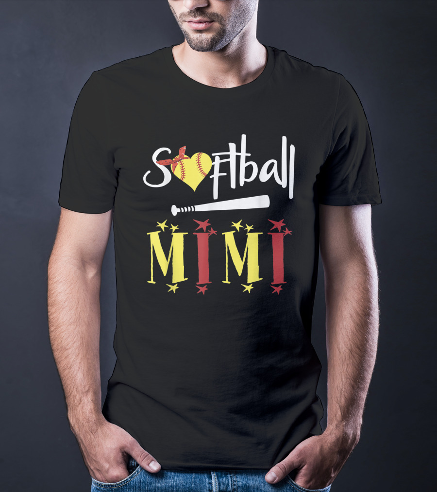 Softball Heart Bat Mimi Gift T-Shirt