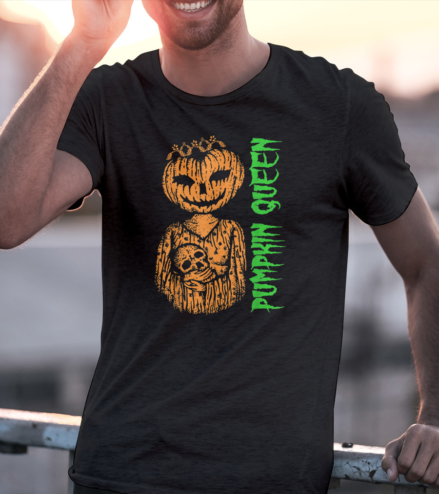 Pumpkin Queen Halloween Skull T-Shirt