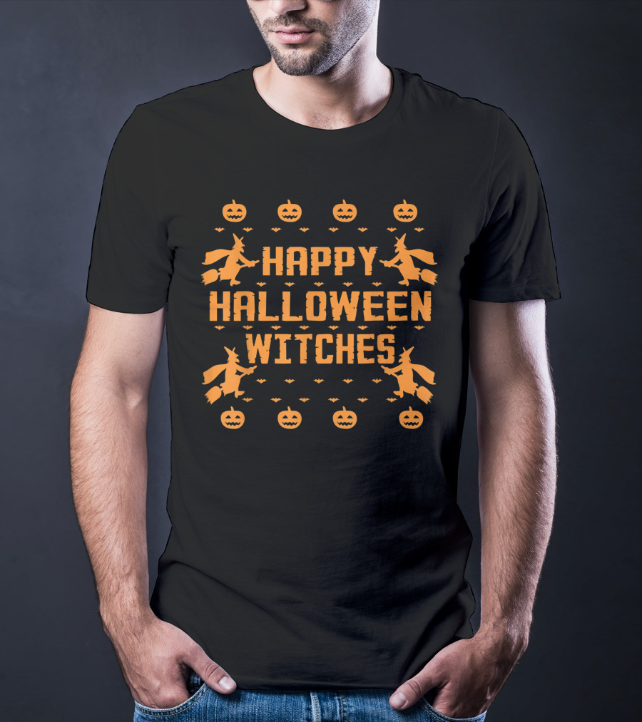 Happy Halloween Witches Pumpkins Bats Witch T-Shirt