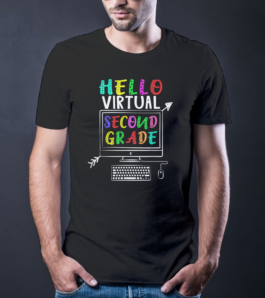 Hello Virtual Second Grade Computer Back To School T-Shirt