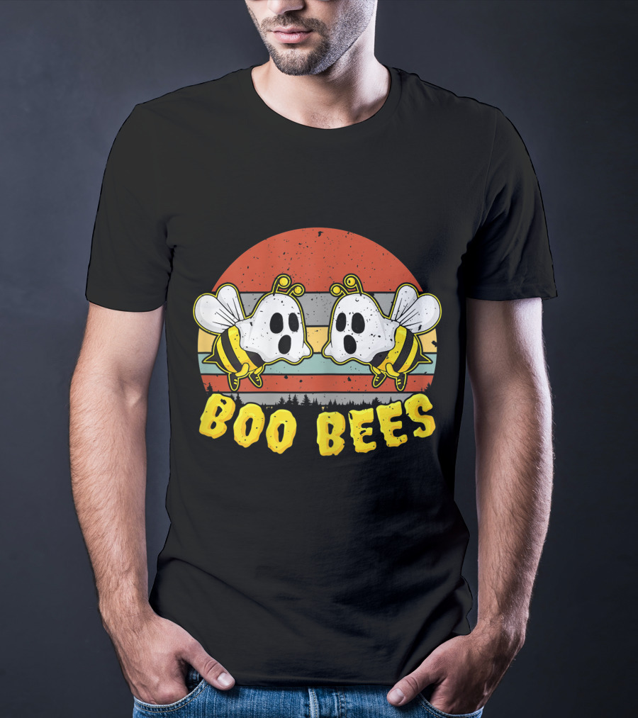 Boo Bees Retro Ghostly Bees Halloween Humor T-Shirt