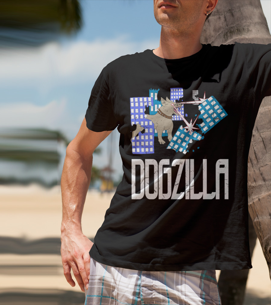 DOGZILLA Laser-Eyed Dog Rampaging Through Skyscrapers T-Shirt