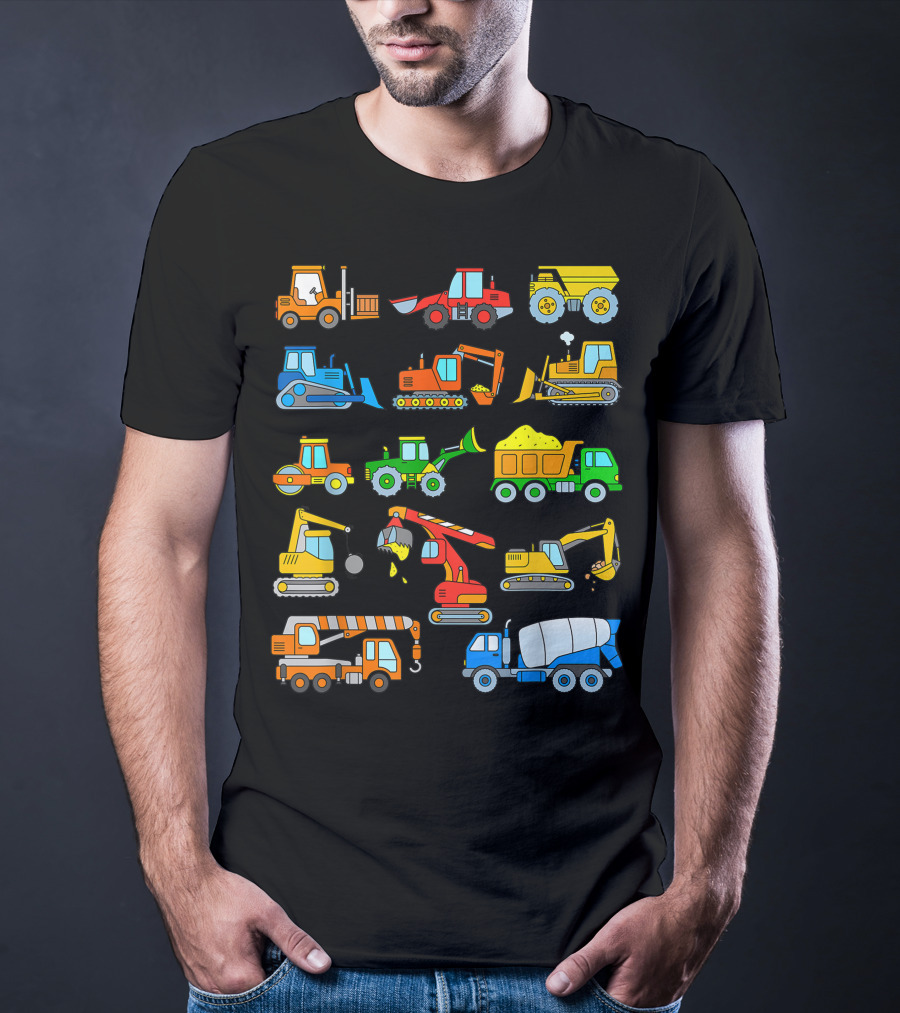 Construction Vehicles And Equipment Collection T-Shirt