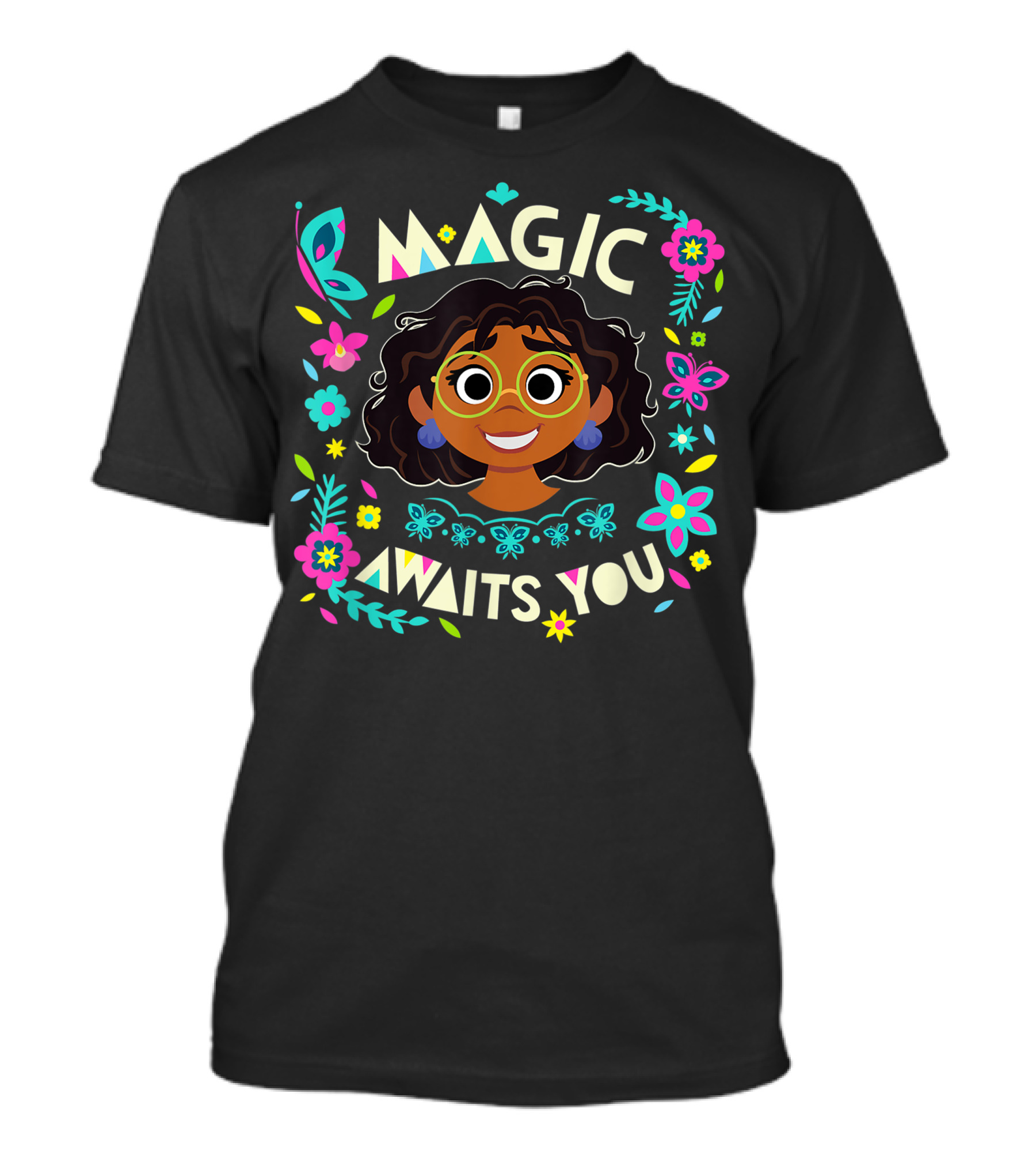 Magic Awaits You Mirabel Encanto Floral Butterfly Motifs T-Shirt