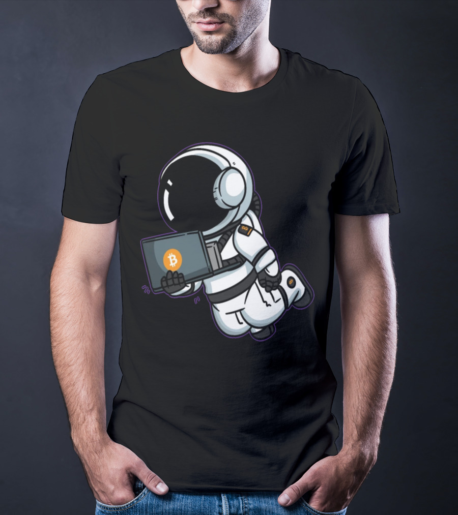 Astronaut Bitcoin To The Moon Crypto Adventure T-Shirt
