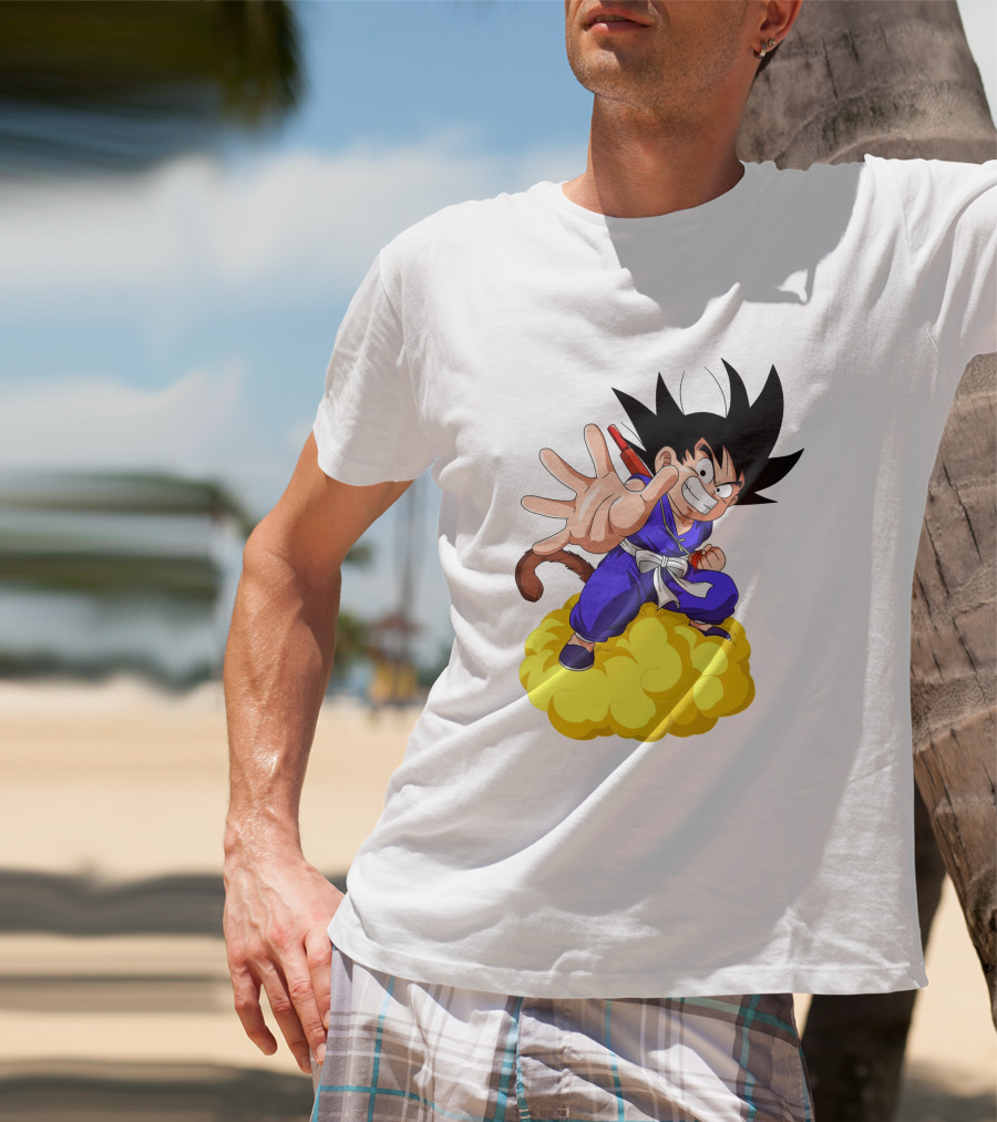 Goku Kid Riding Flying Nimbus Dragon Ball Classic Image T-Shirt