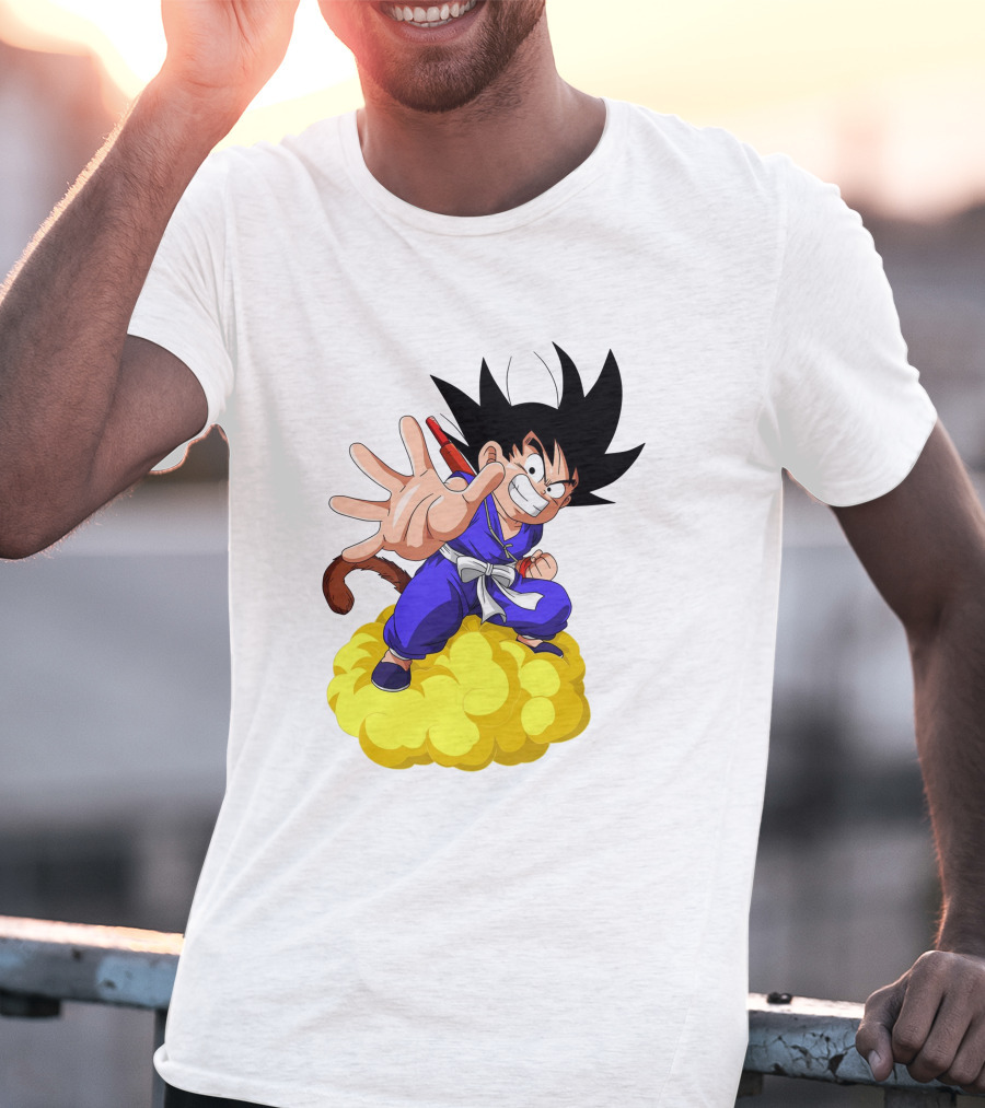 Goku Kid Riding Flying Nimbus Dragon Ball Classic Image T-Shirt