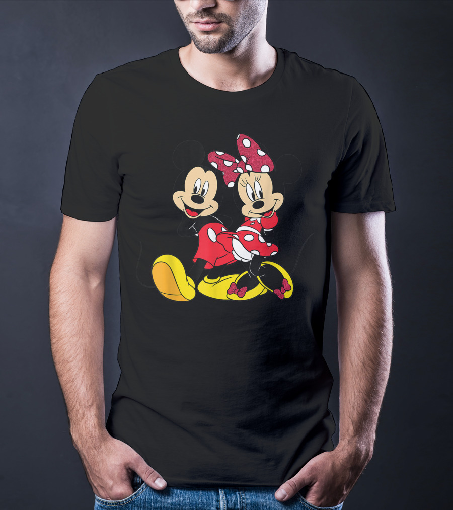 Mickey And Minnie Mouse Classic Cartoon Characters T-Shirt