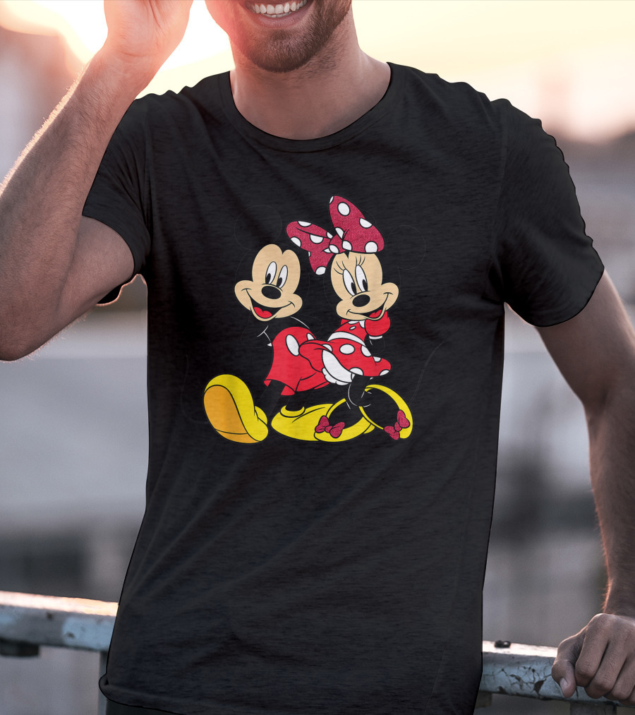 Mickey And Minnie Mouse Classic Cartoon Characters T-Shirt
