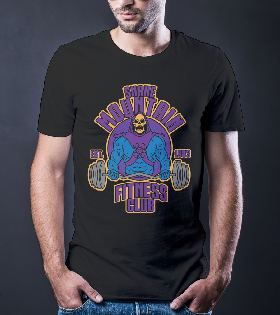 Snake Mountain Fitness Club Est. 1983 Lifting Skull T-Shirt