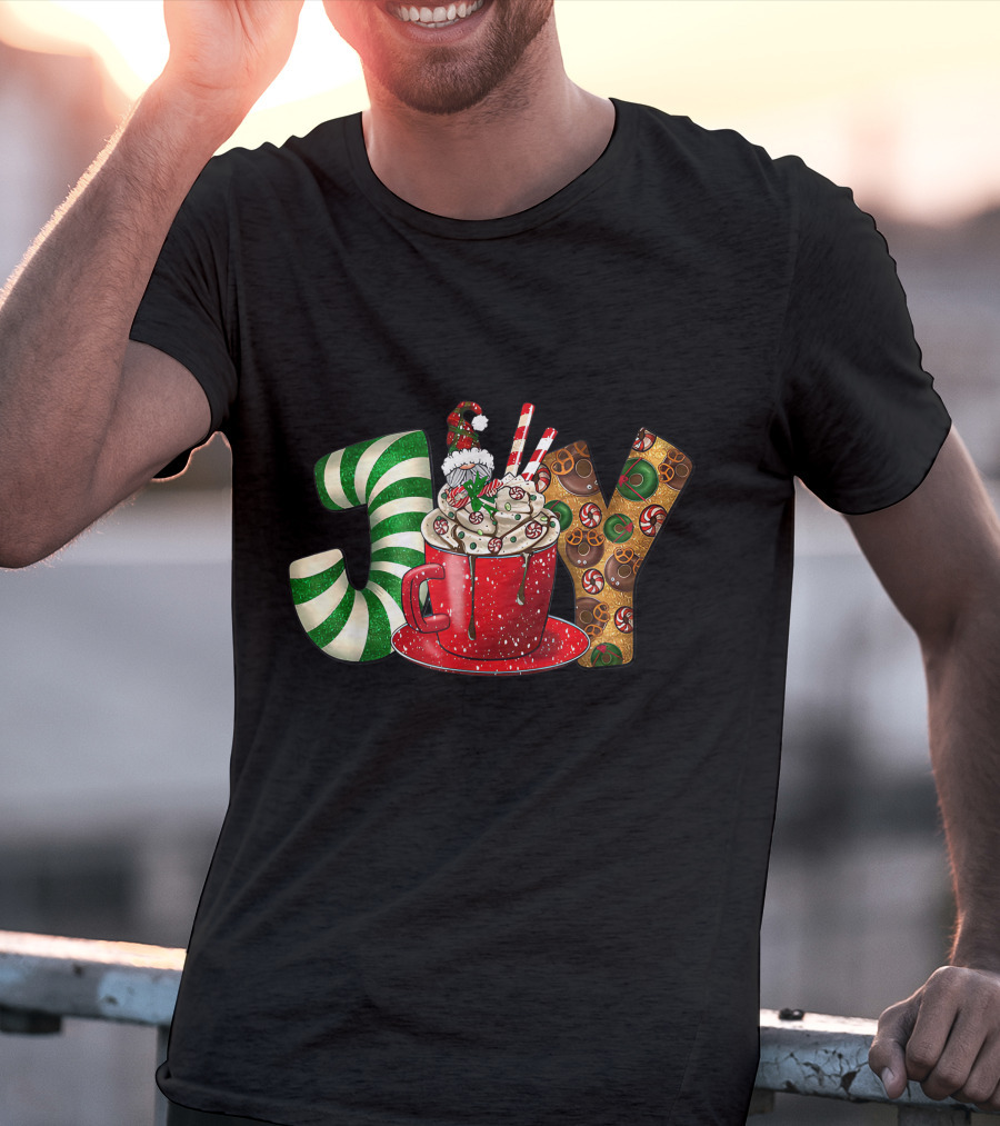 Joy Gnome Coffee Christmas Holiday Peppermint Mug T-Shirt
