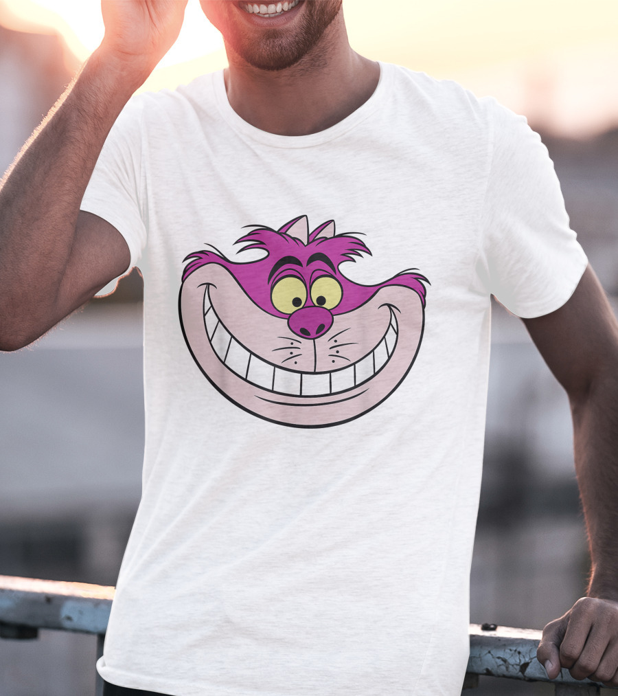 Disney Alice In Wonderland Cheshire Cat Grinning Face T-Shirt