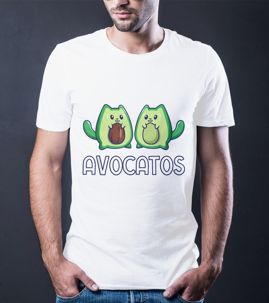 Avogatos Avocado Cats Cute Cartoon T-Shirt