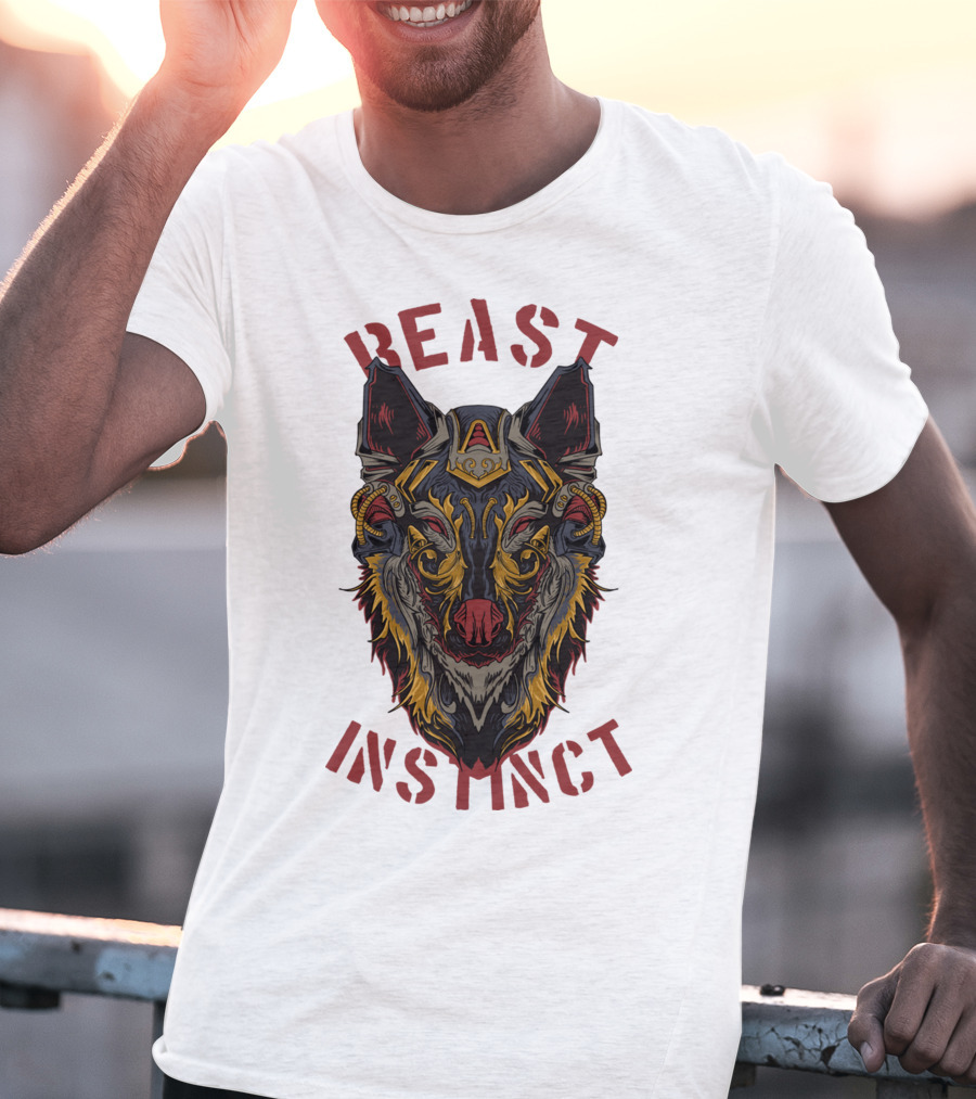Beast Instinct Wolf Warrior Emblem T-Shirt