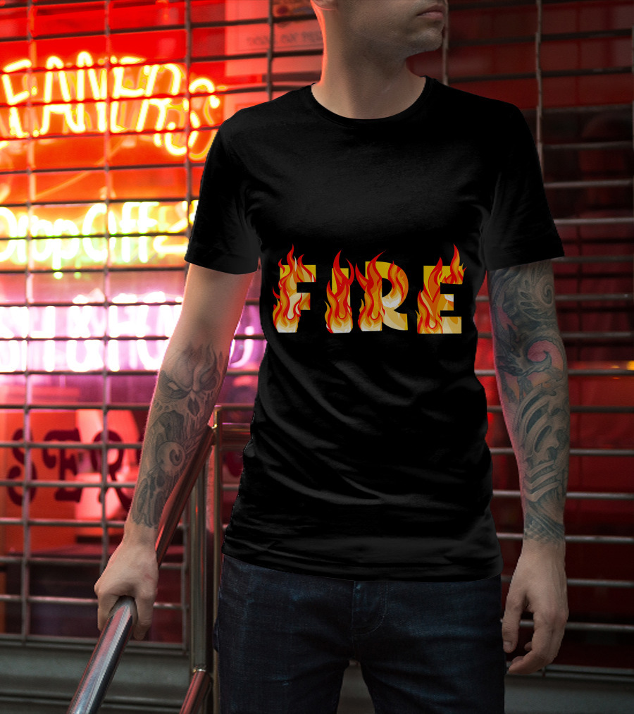 FIRE Couple DIY Flame Letters T-Shirt