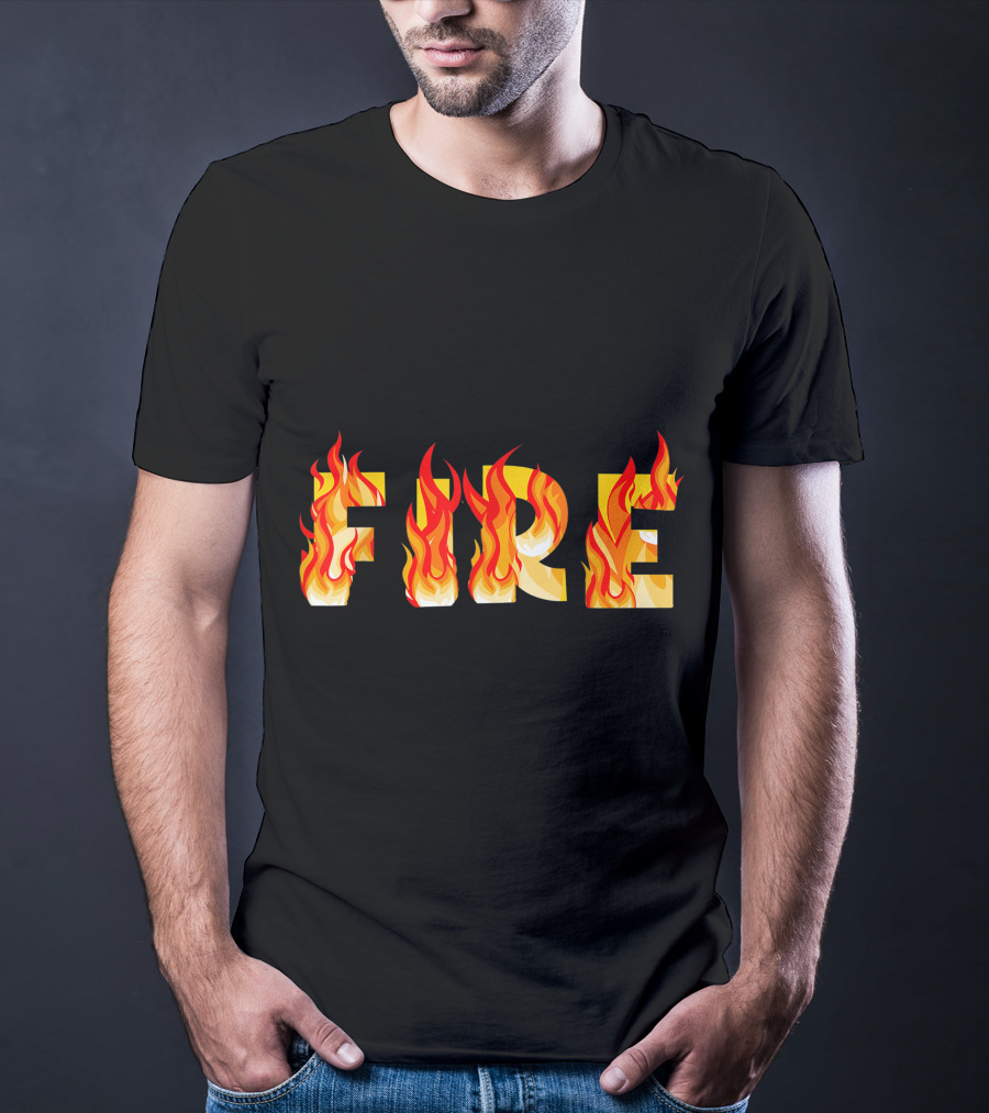FIRE Couple DIY Flame Letters T-Shirt