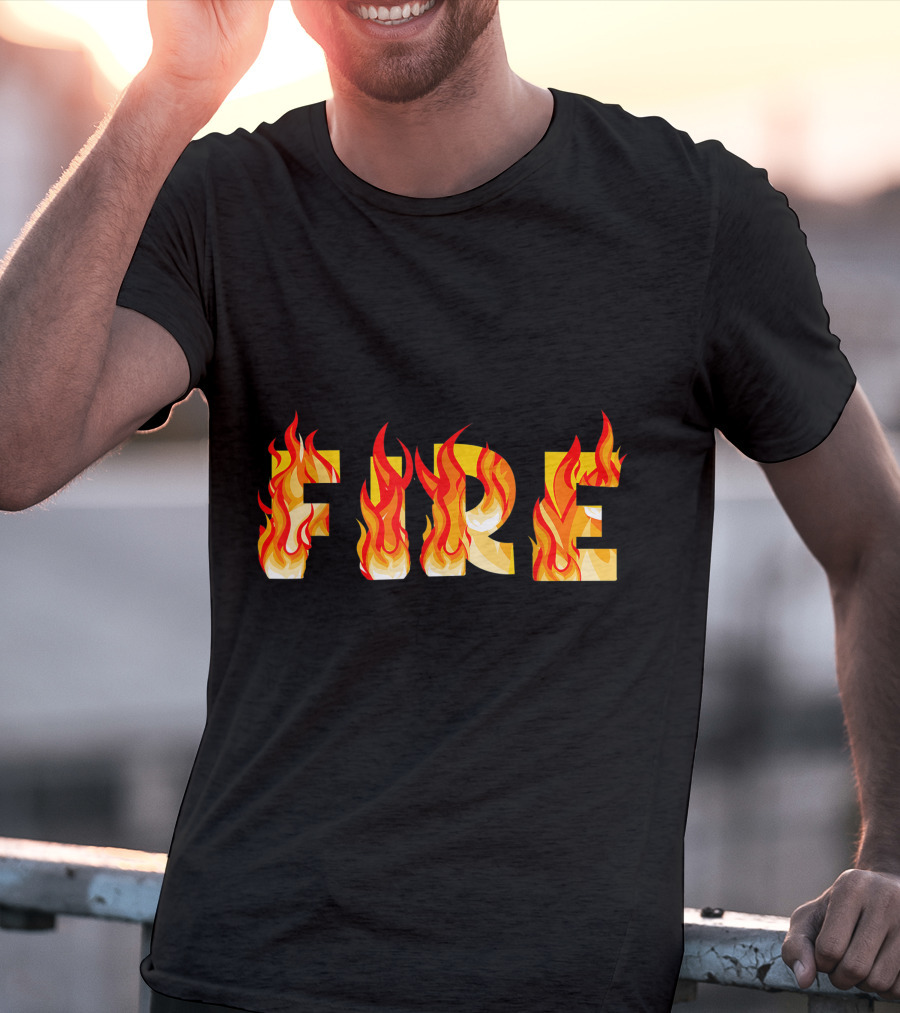 FIRE Couple DIY Flame Letters T-Shirt