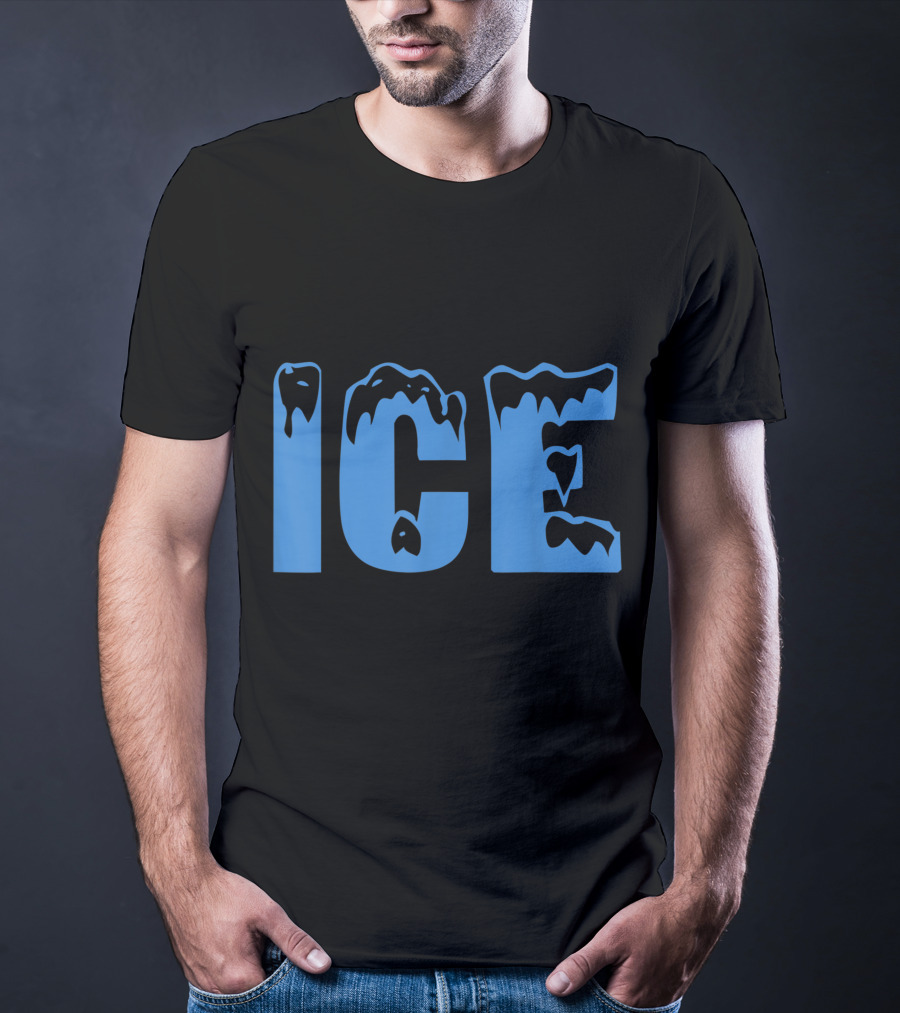 Fire And Ice Frozen Lettering T-Shirt