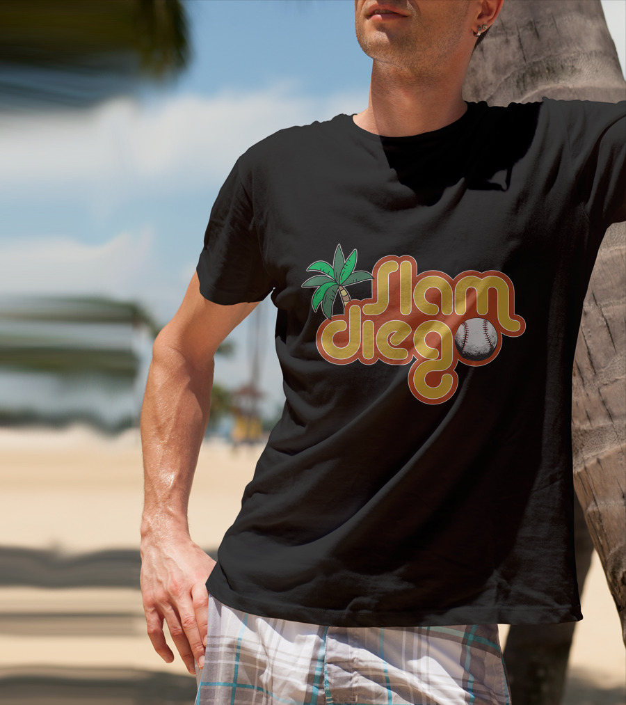 Slam Diego Baseball Palm Tree Baseball T-Shirt