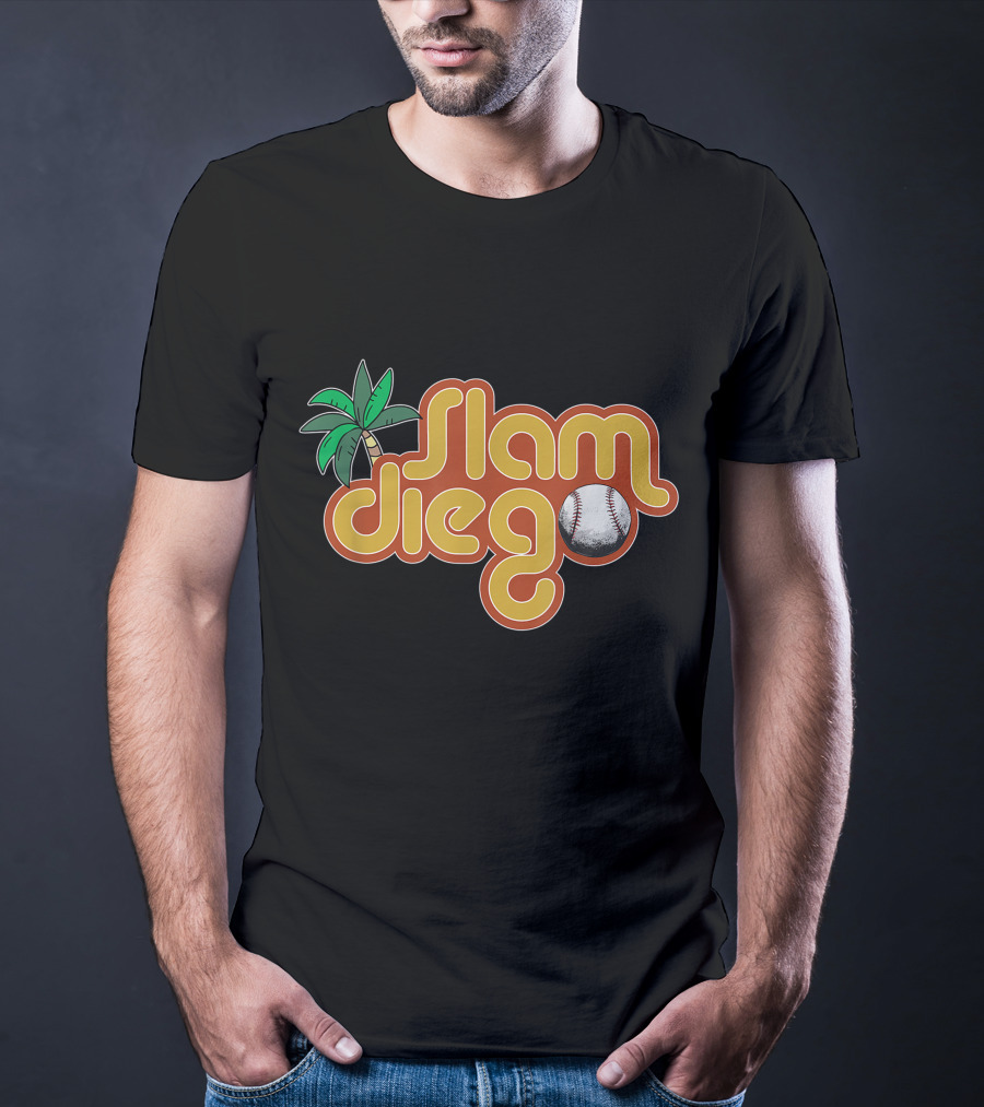 Slam Diego Baseball Palm Tree Baseball T-Shirt