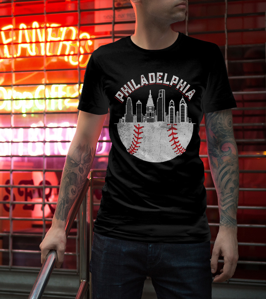 Philadelphia Skyline Baseball T-Shirt