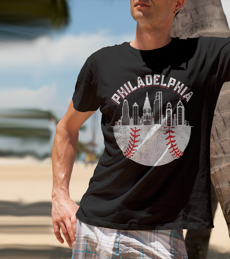 Philadelphia Skyline Baseball T-Shirt