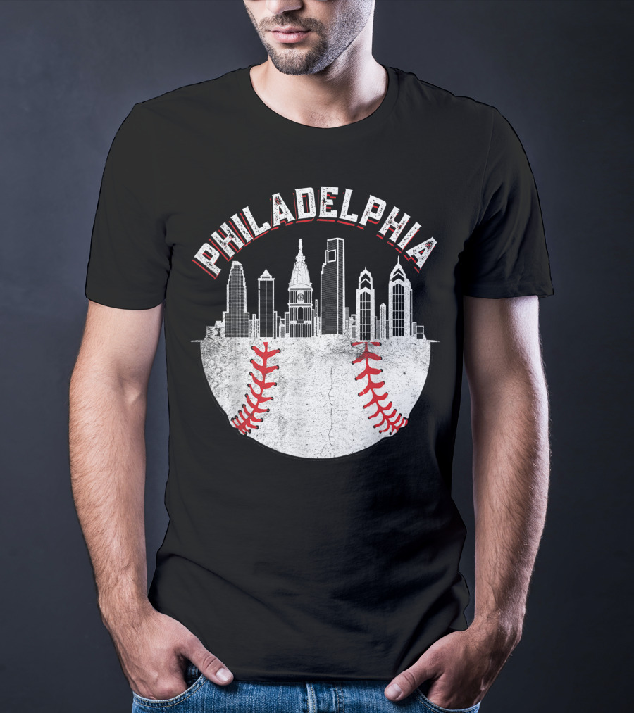 Philadelphia Skyline Baseball T-Shirt