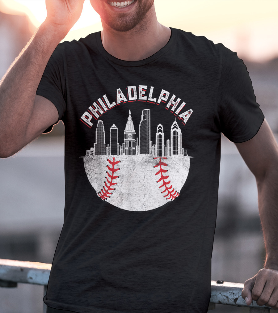 Philadelphia Skyline Baseball T-Shirt
