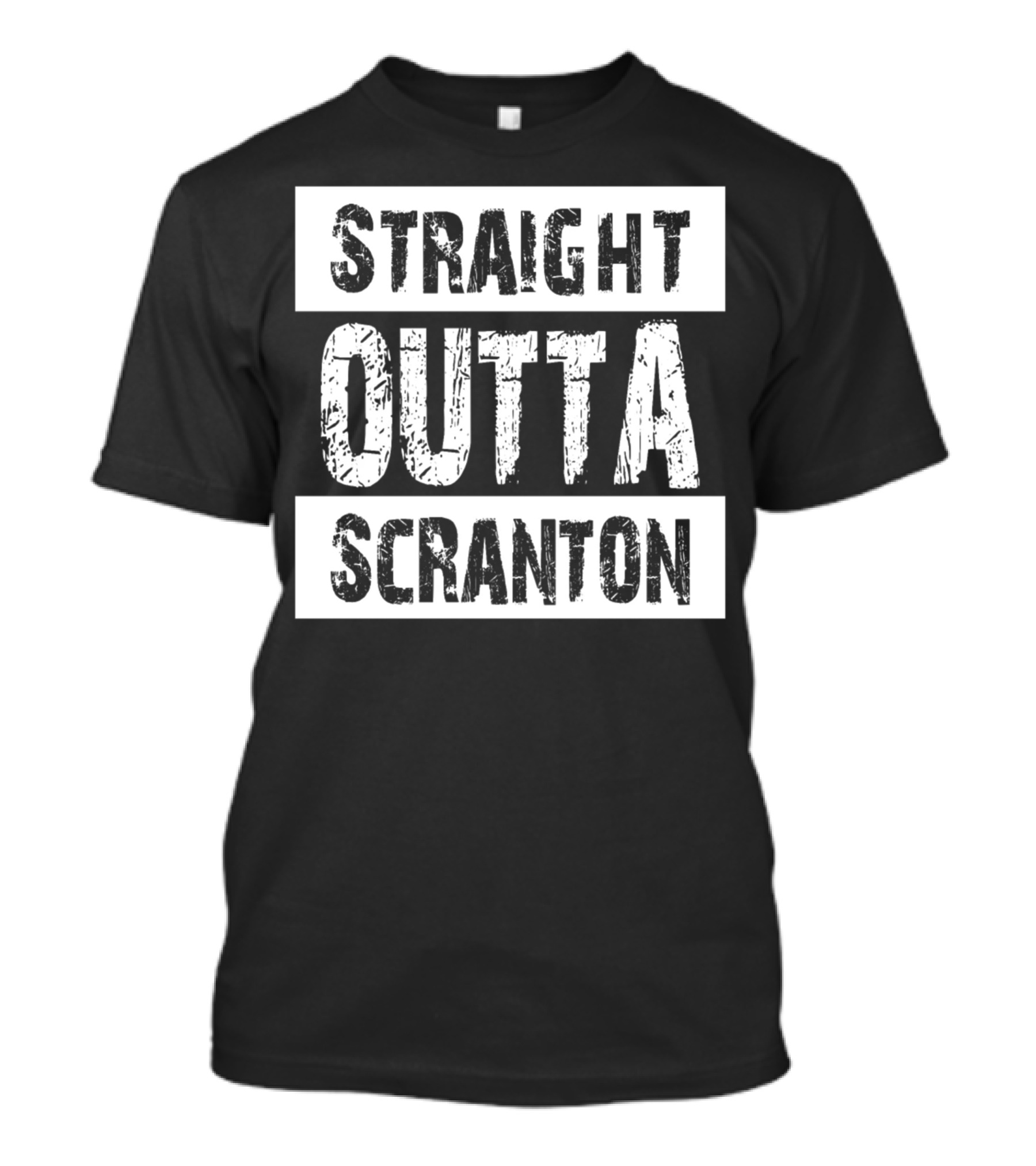 Straight Outta Scranton The Office Inspired Text T-Shirt