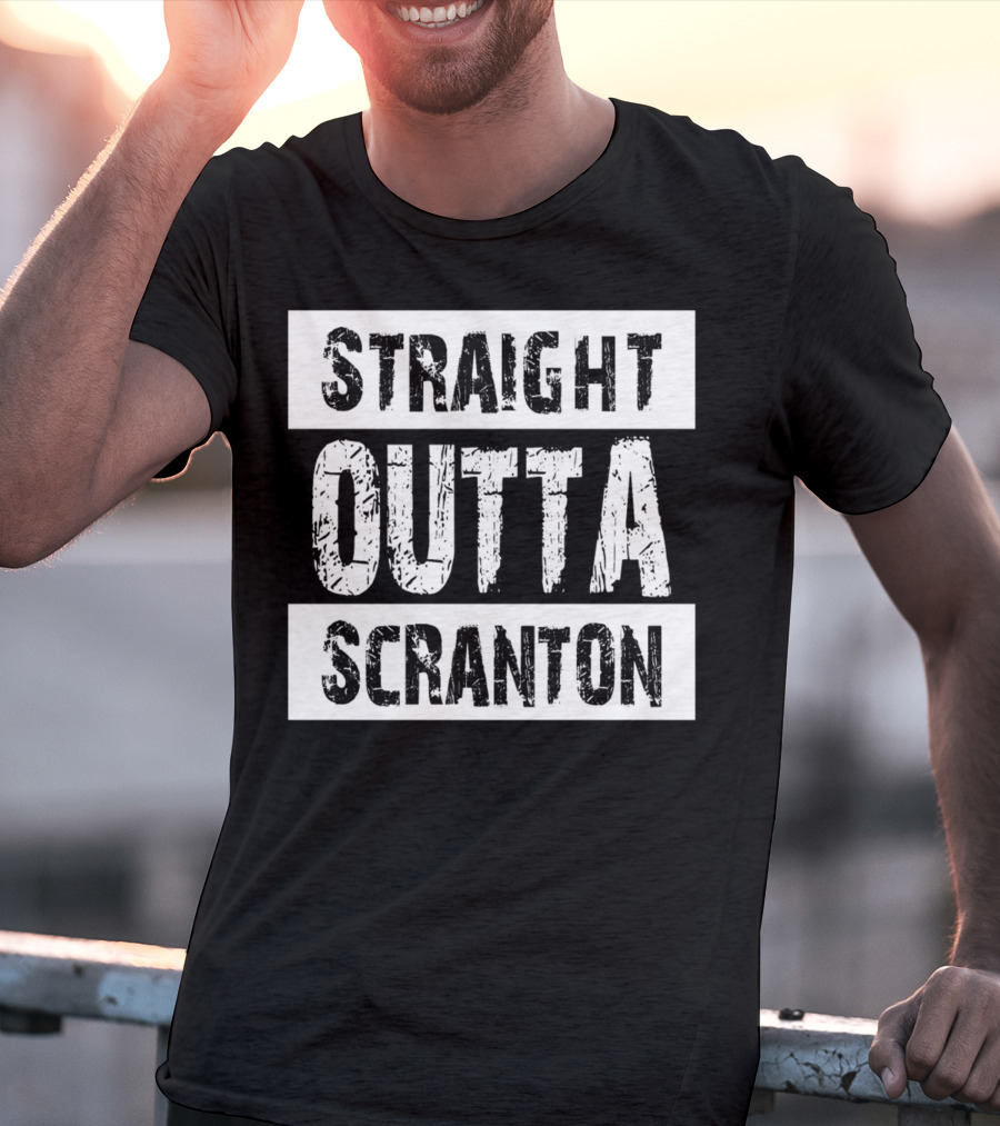 Straight Outta Scranton The Office Inspired Text T-Shirt