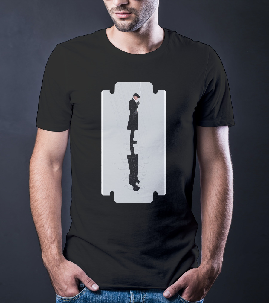 Thomas Shelby Reflective Razor Blade Shadow Image T-Shirt