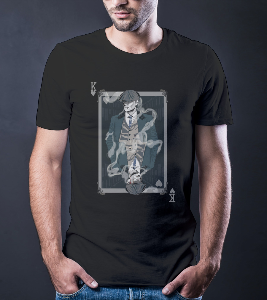 Thomas Shelby King Of Spades Card Design With Smoke And Hat T-Shirt