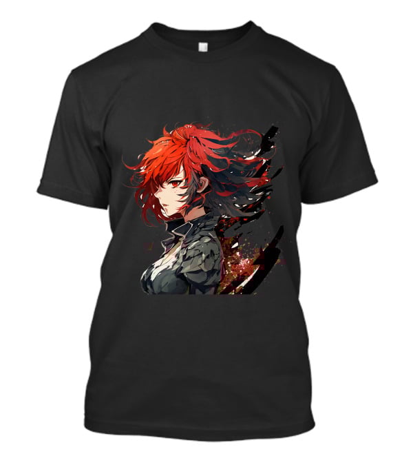 Ryuko Red Hair Anime Character Dynamic T-Shirt