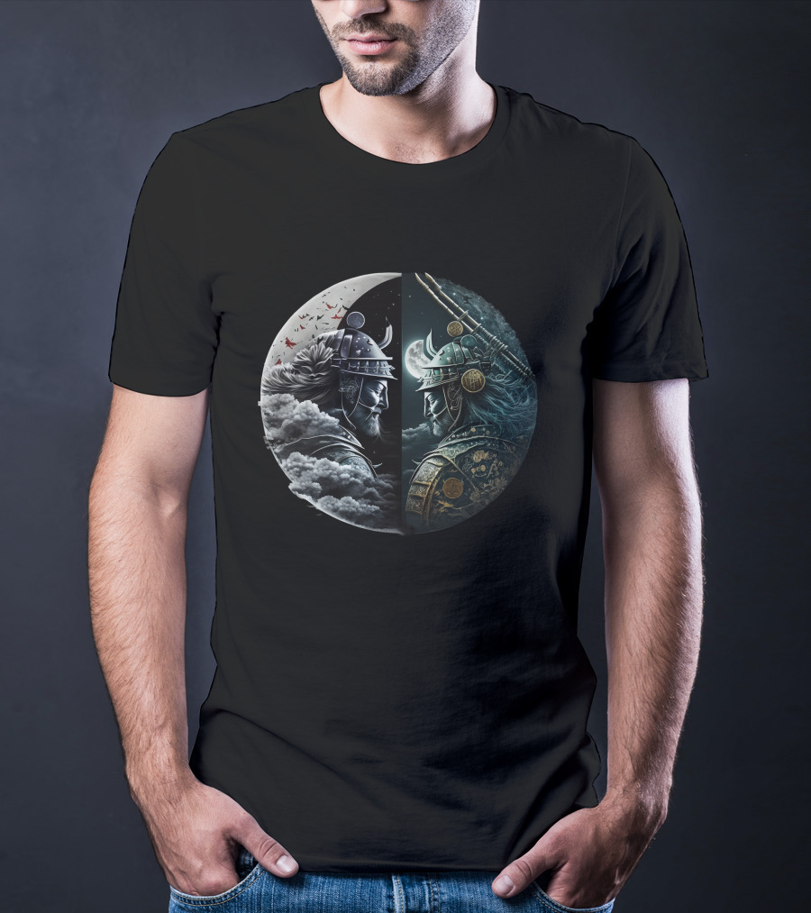 Moonlight Samurai Yin Yang Warriors T-Shirt
