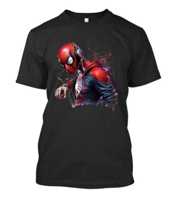 Spider Man Hip Hop Headphones Urban Vibes T-Shirt