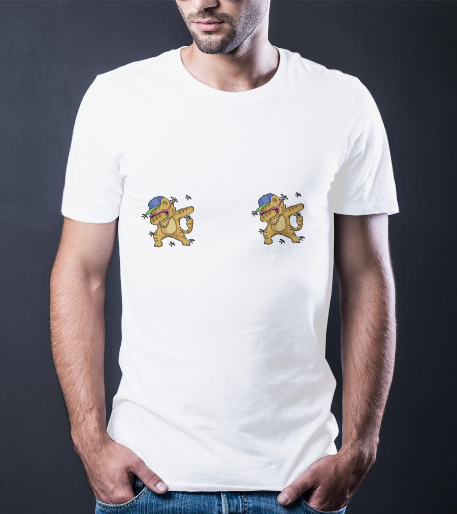 Double Dancing Dab Cats With Hats T-Shirt