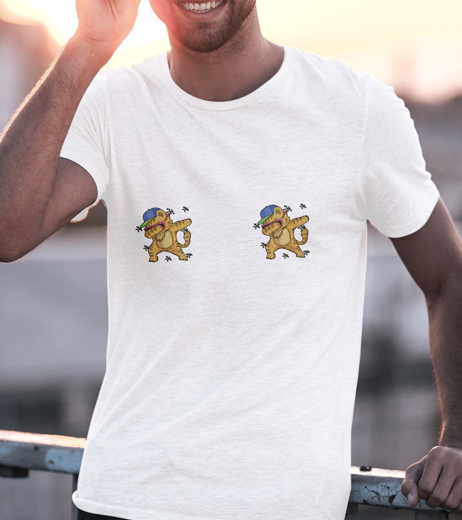 Double Dancing Dab Cats With Hats T-Shirt