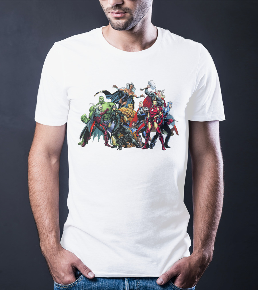 Avengers Marvel Heroes Cartoon Characters Collection T-Shirt