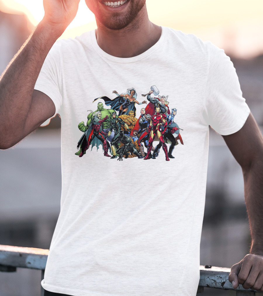 Avengers Marvel Heroes Cartoon Characters Collection T-Shirt