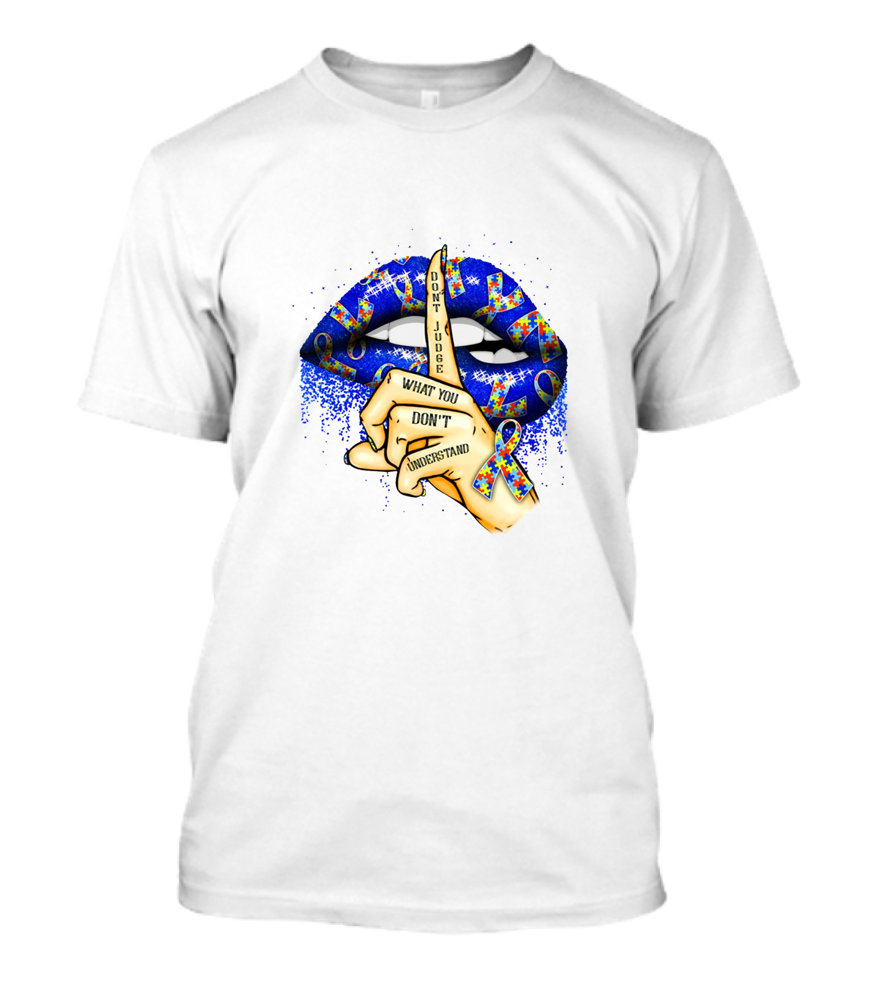 Don't Judge What You Don't Understand Blue Lips T-Shirt