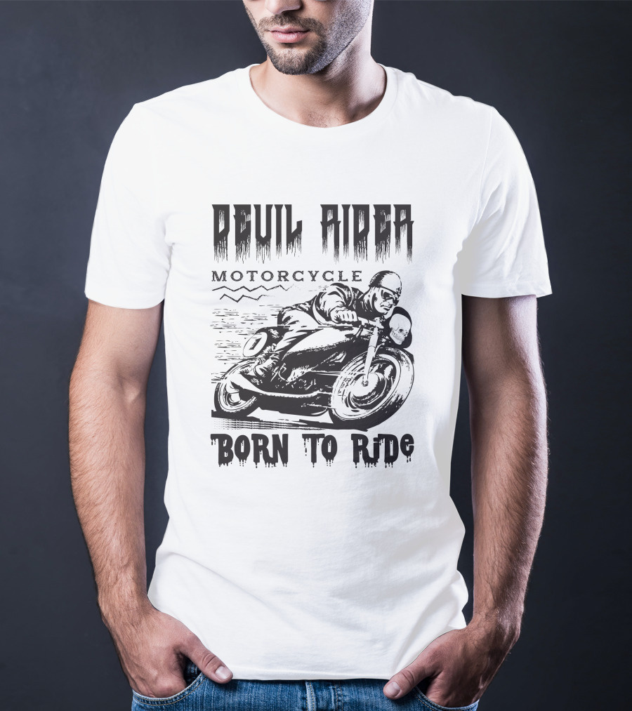 Devil Rider Motorcycle Born To Ride T-Shirt