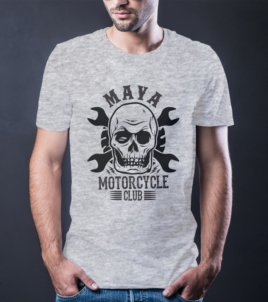 Maya Motorcycle Club Skull Wrench T-Shirt